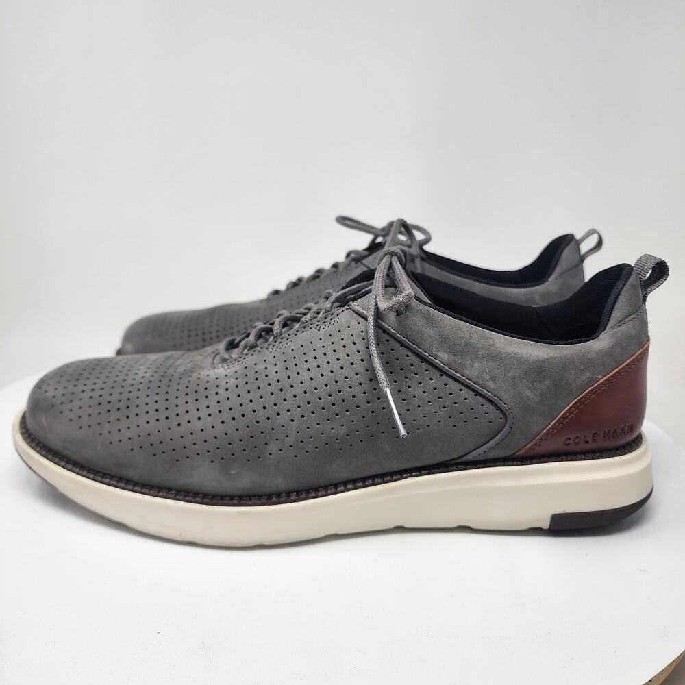 Cole Haan Grand Atlantic Textured Sneaker Men 11.5M Grey Suede Leather C37747 - Picture 6 of 13